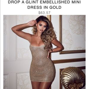 Gold mini dress